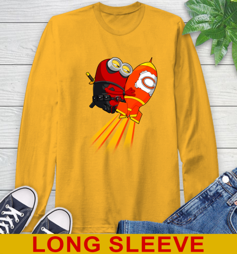 NFL Football Chicago Bears Deadpool Minion Marvel Shirt Long Sleeve T-Shirt 2