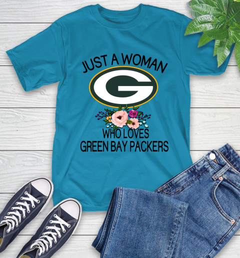 NFL Just A Woman Who Loves Green Bay Packers Football Sports T-Shirt 7