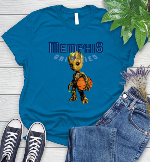 Memphis Grizzlies NBA Basketball Groot Marvel Guardians Of The Galaxy Women's T-Shirt 7