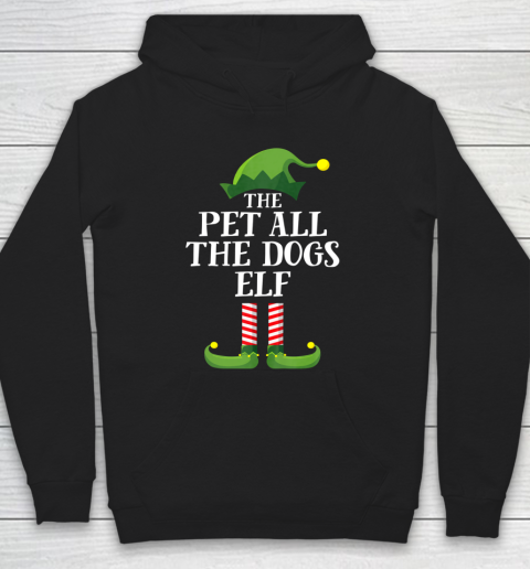 Pet All The Dogs Elf Matching Family Group Christmas Pajama Hoodie