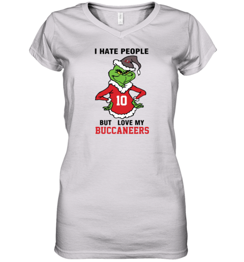 I Hate People But I Love My Buccaneers Tampa Bay Buccaneers NFL Teams Women's V-Neck T-Shirt