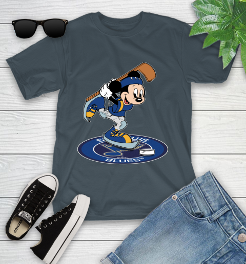 NHL Hockey St.Louis Blues Cheerful Mickey Disney Shirt Youth T-Shirt 8