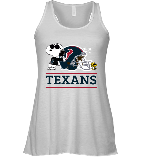 The Houston Texans Joe Cool And Woodstock Snoopy Mashup Racerback Tank