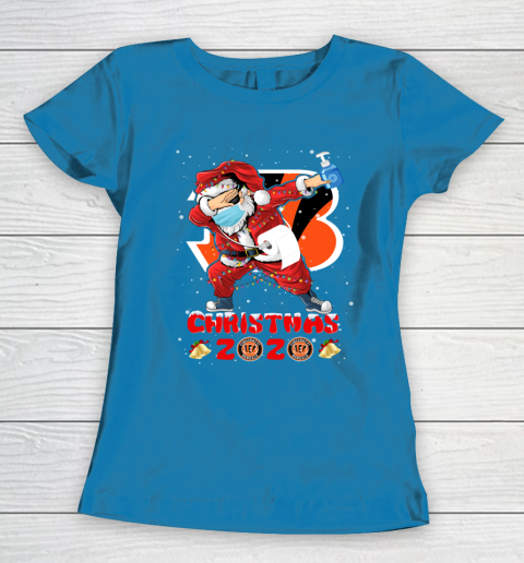 Cincinnati Bengals Funny Santa Claus Dabbing Christmas 2020 NFL Women's T-Shirt 6