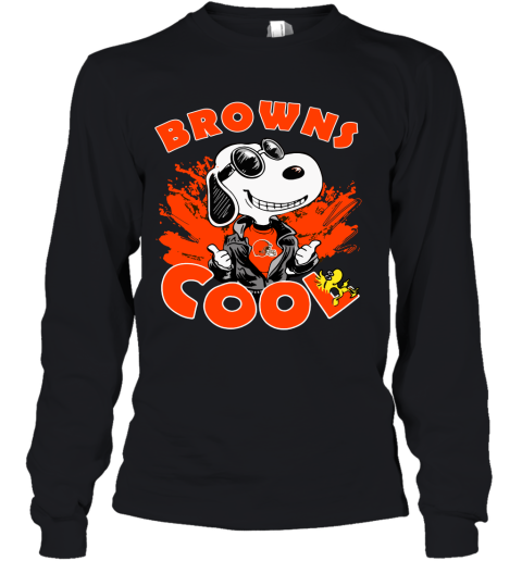 Cleveland Browns Snoopy Joe Cool We're Awesome Youth Long Sleeve