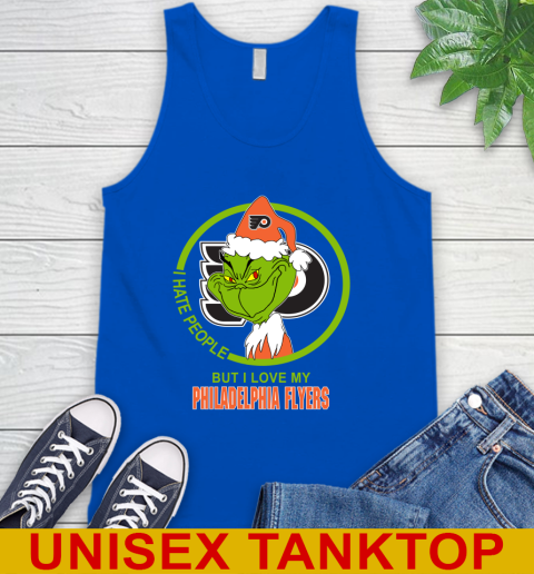 Philadelphia Flyers NHL Christmas Grinch I Hate People But I Love My Favorite Hockey Team Tank Top 5