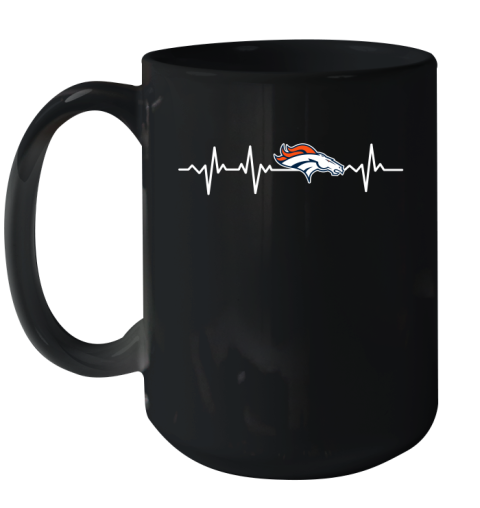 Denver Broncos NFL Football Heart Beat Shirt Ceramic Mug 15oz