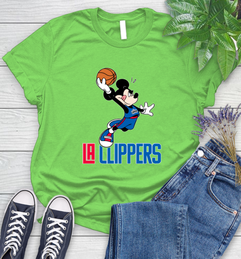 NBA Basketball LA Clippers Cheerful Mickey Mouse Shirt Women's T-Shirt 10