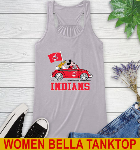 MLB Baseball Cleveland Indians Pluto Mickey Driving Disney Shirt Racerback Tank 5