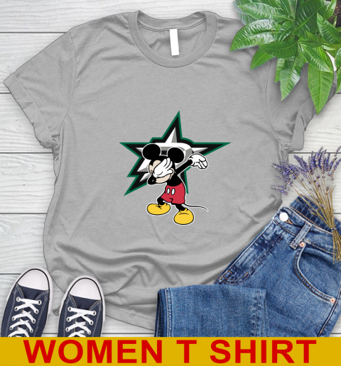 Dallas Stars NHL Hockey Dabbing Mickey Disney Sports Women's T-Shirt 5