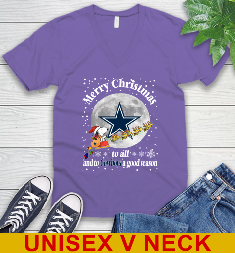 Dallas Cowboys Merry Christmas To All And To Cowboys A Good Season NFL Football Sports V-Neck T-Shirt 8