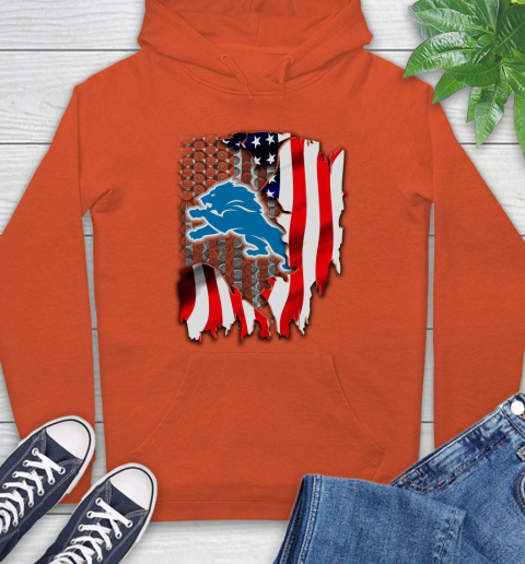 Detroit Lions NFL Football American Flag Hoodie 4