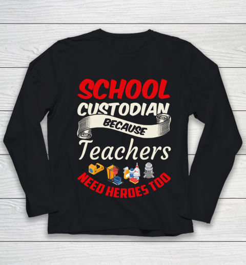 School Custodian Shirt Jokey Funny Saying Custodian Youth Long Sleeve