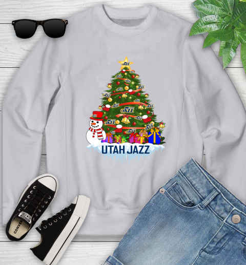Utah Jazz Merry Christmas NBA Basketball Sports Youth Sweatshirt 4