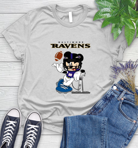 NFL Baltimore Ravens Mickey Mouse Disney Super Bowl Football T Shirt Women's T-Shirt