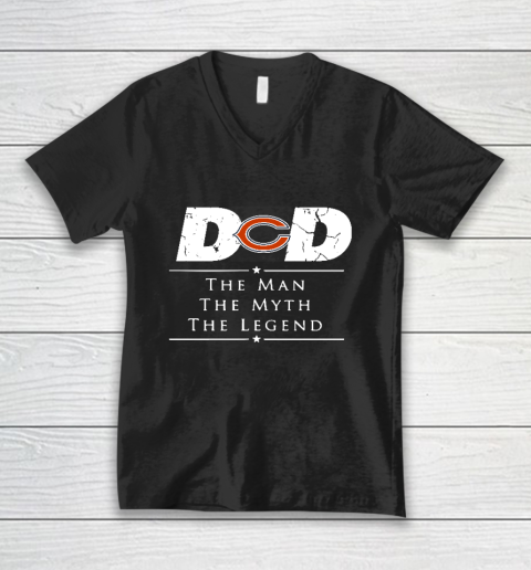 Chicago Bears NFL Football Dad The Man The Myth The Legend V-Neck T-Shirt