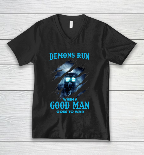 Demons Run When A Good Man Goes To War Doctor Who V-Neck T-Shirt