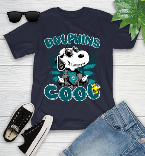 NFL Football Miami Dolphins Cool Snoopy Shirt Youth T-Shirt 2