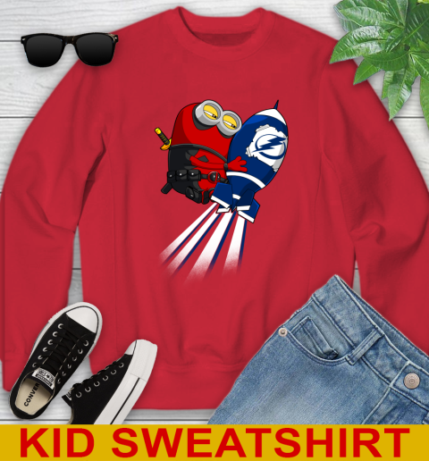 NHL Hockey Tampa Bay Lightning Deadpool Minion Marvel Shirt Youth Sweatshirt 7