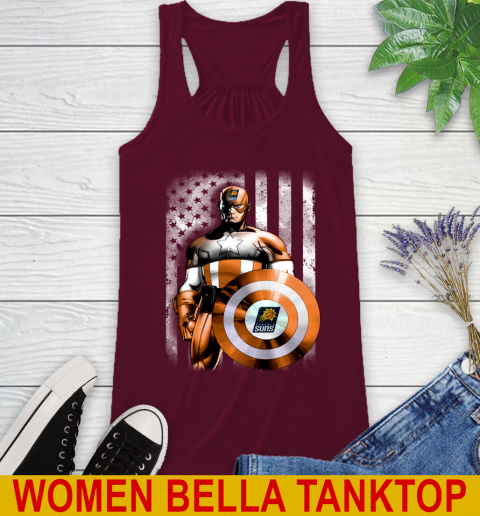 Phoenix Suns NBA Basketball Captain America Marvel Avengers American Flag Shirt Racerback Tank 2