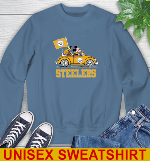 NFL Football Pittsburgh Steelers Pluto Mickey Driving Disney Shirt Sweatshirt 8