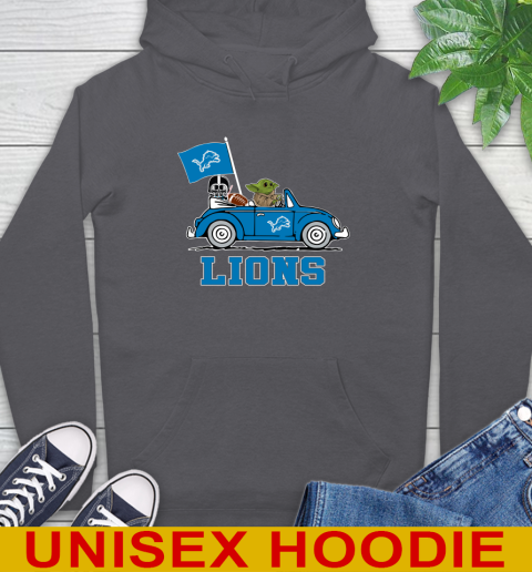 NFL Football Detroit Lions Darth Vader Baby Yoda Driving Star Wars Shirt Hoodie 7