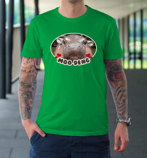 Moo Deng Bouncy Pig in Thai Picture The Cute Baby Hippo T-Shirt 5