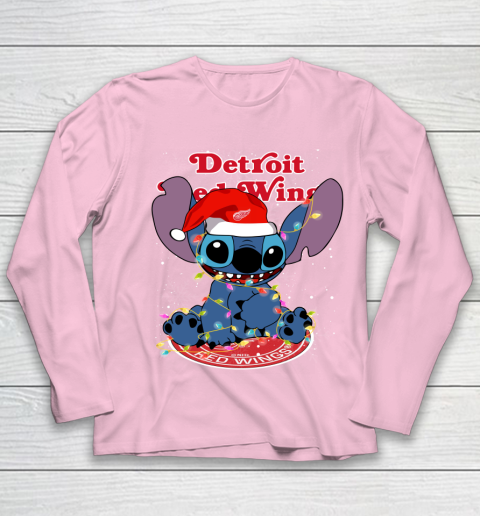 Detroit Red Wings NHL Hockey noel stitch Christmas Youth Long Sleeve 6