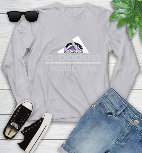 MLB A Badass Colorado Rockies Fan Adidas Baseball Sports Youth Long Sleeve - Image 6