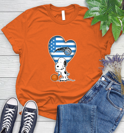 Orlando Magic NBA Basketball The Peanuts Movie Adorable Snoopy Women's T-Shirt 4