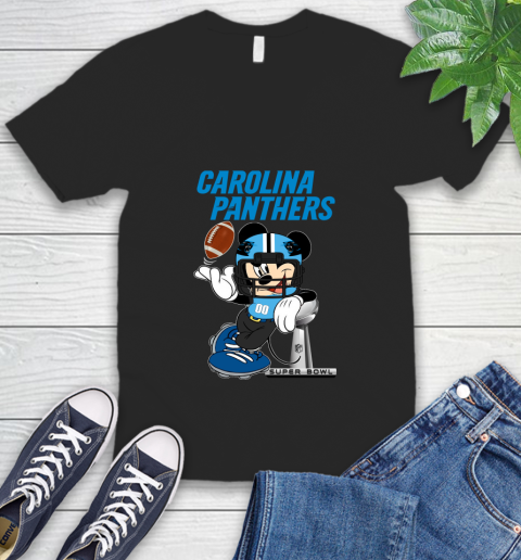 NFL Carolina Panthers Mickey Mouse Disney Super Bowl Football T Shirt V-Neck T-Shirt 2