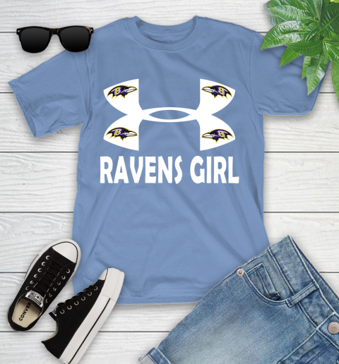 NFL Baltimore Ravens Girl Under Armour Football Sports Youth T-Shirt 16 NFL Baltimore Ravens Girl Under Armour Football Sports Youth T-Shirt - Image 16