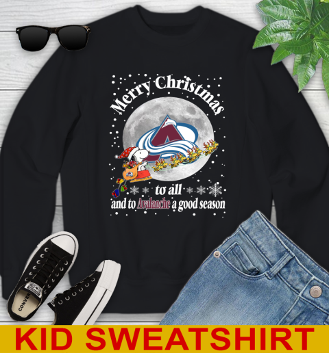 Colorado Avalanche Merry Christmas To All And To Avalanche A Good Season NHL Hockey Sports Youth Sweatshirt