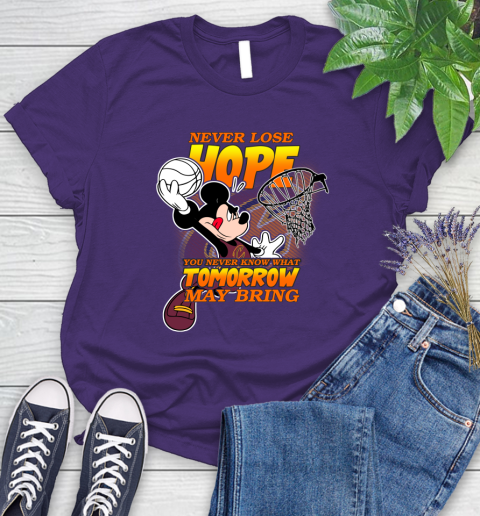 Cleveland Cavaliers NBA Basketball Mickey Disney Never Lose Hope Women's T-Shirt 4