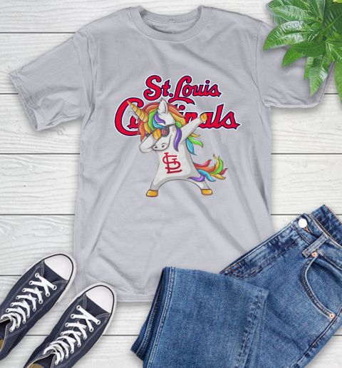 St.Louis Cardinals MLB Baseball Funny Unicorn Dabbing Sports T-Shirt 6