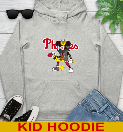 Philadelphia Phillies MLB Baseball Mickey Peace Sign Sports Youth Hoodie