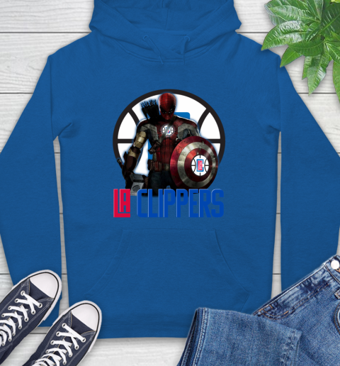 LA Clippers NBA Basketball Captain America Thor Spider Man Hawkeye Avengers Hoodie 9