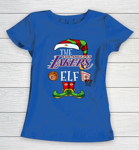 Los Angeles Lakers Christmas ELF Funny NBA Women's T-Shirt 8