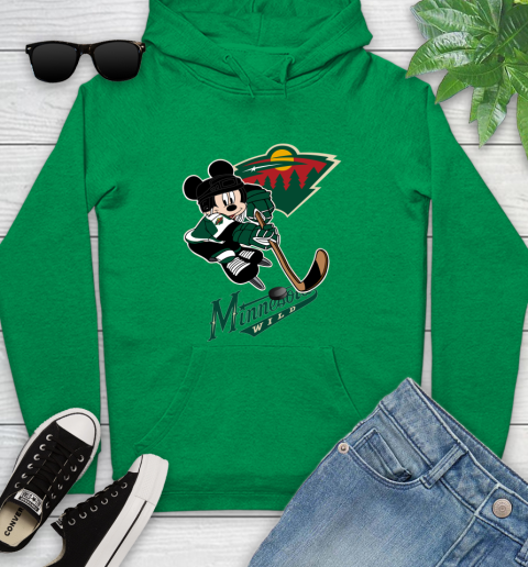 NHL Minnesota Wild Mickey Mouse Disney Hockey T Shirt Youth Hoodie 7