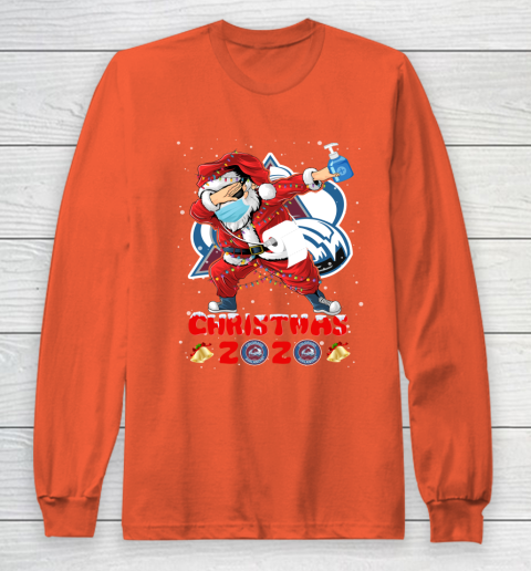 Colorado Avalanche Funny Santa Claus Dabbing Christmas 2020 NHL Long Sleeve T-Shirt 3