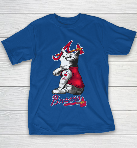 MLB Baseball My Cat Loves Atlanta Braves Youth T-Shirt 6