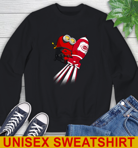 MLB Baseball Cincinnatim Reds Deadpool Minion Marvel Shirt Sweatshirt