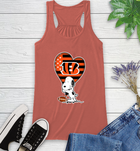 Cincinnati Bengals NFL Football The Peanuts Movie Adorable Snoopy Racerback Tank 4