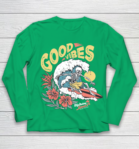 Good Vibes Skeleton Surfer Youth Long Sleeve 4