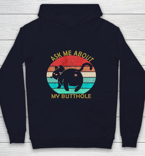 Funny Cat Kitten Tee Ask me about my BUTTHOLE Youth Hoodie - Image 3