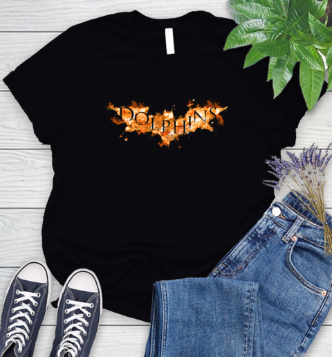 NFL Miami Dolphins Batman Logo DC Football Sports Shirt Women's T-Shirt