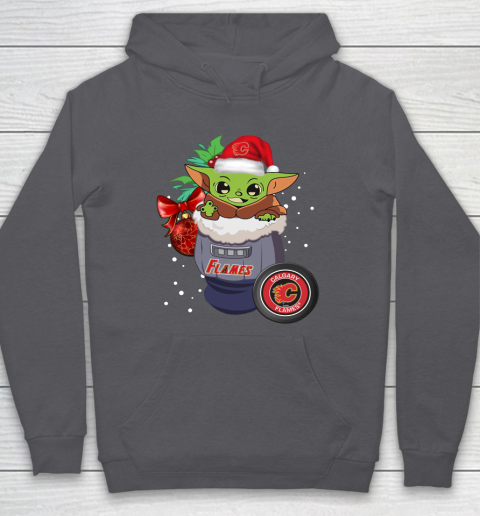 Calgary Flames Christmas Baby Yoda Star Wars Funny Happy NHL Hoodie 7