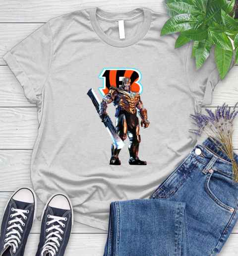 NFL Thanos Gauntlet Avengers Endgame Football Cincinnati Bengals Women's T-Shirt