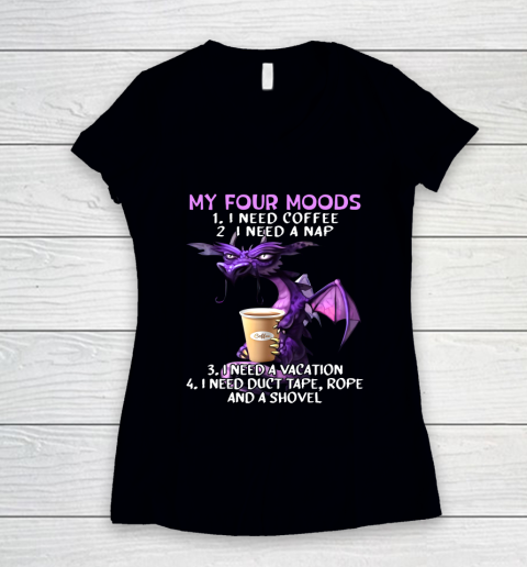 My Four Moods Glumy Dragon Women's V-Neck T-Shirt