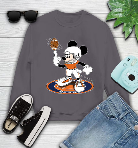 NFL Football Chicago Bears Cheerful Mickey Disney Shirt Youth Sweatshirt 5